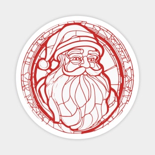 Santa Claus Stained Glass (White) Magnet